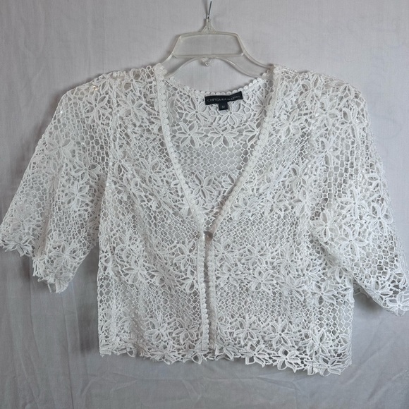 Chris McLaughlin White Crochet Floral Jacket - Picture 2 of 4